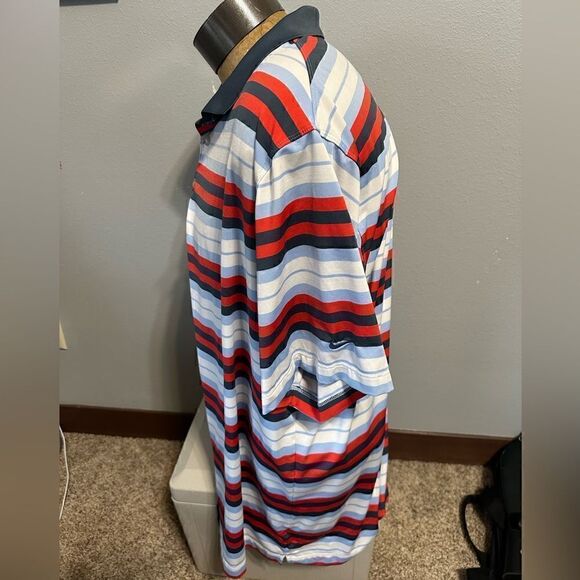 Nike Golf DriFit Mens XXL Striped Short Sleeve Polo - Picture 2 of 7